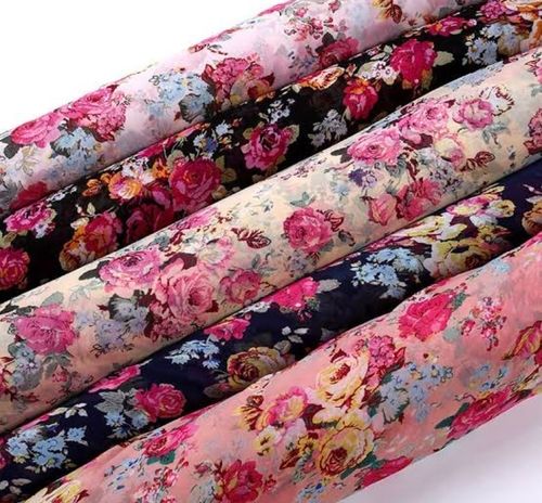 Multicolor Lightweight Comfortable And Durable Multi Color Flower Printed Cotton Fabric