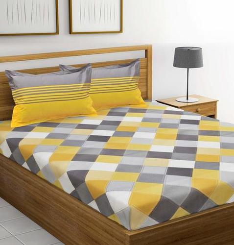 Multicolored 100% Pure Cotton Printed King-Size Double Bed Sheets