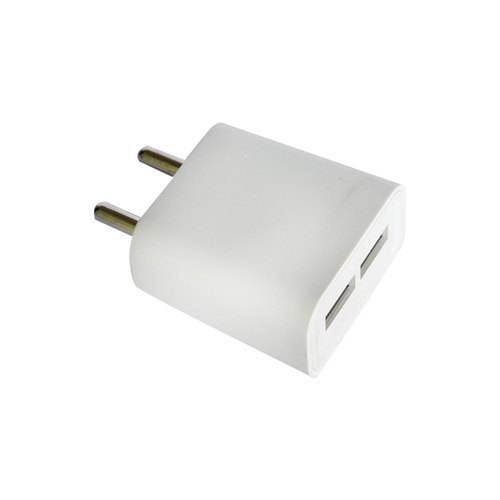 Portable And Long Durable Fast Charging Plain White USB Mobile Adapter - Plastic, 1.5 Meters Length, White Color | Compatible with Android Devices