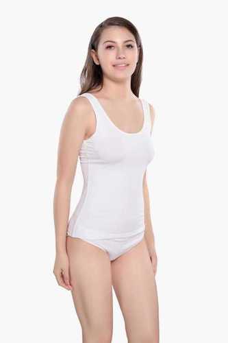 Cotton Bodycare Insider White Solid Polycotton Thermal Top In