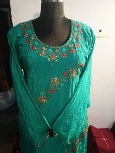 Designer Round Neck Full Sleeve Embroidered With Floral Kurta For Casual And Daily Wear