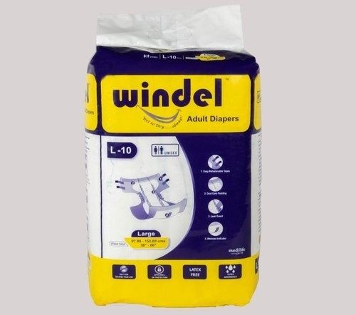 White Disposable Non Woven And Pe Film Material Unisex Adult Diaper