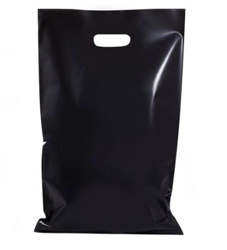 Black Eco Friendly Recyclable Die Cut Biodegradable And Shopping Plastic Carry Bags