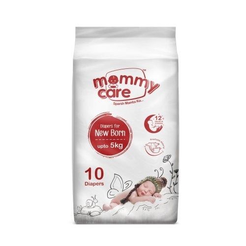 White Mommy Care Disposable And Printed Baby Diapers 10 Pcs In One Pack