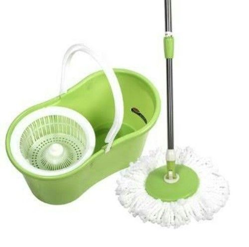 Plastic Floor Cleaning Bucket With 360A  Rotating Mop For Home And Office Use
