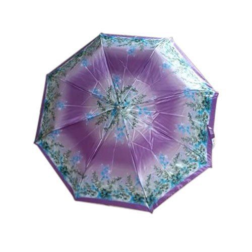 Polyester Two Fold Ladies Printed Umbrella with Iron Frame and Plastic Handle