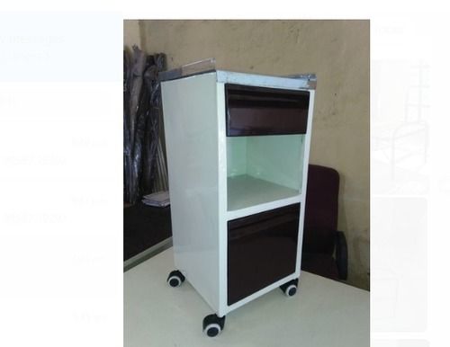 Wheel Mounted Type White Powder Coated Hospital Bedside Locker