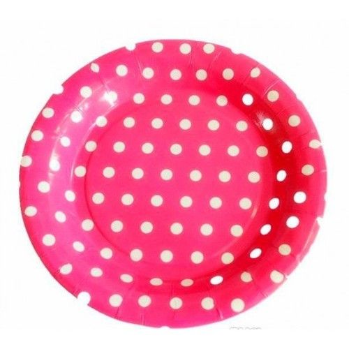 2Mm Pink Color Printed Disposable Paper Plate With Round Shape And Light Weight Application: Party