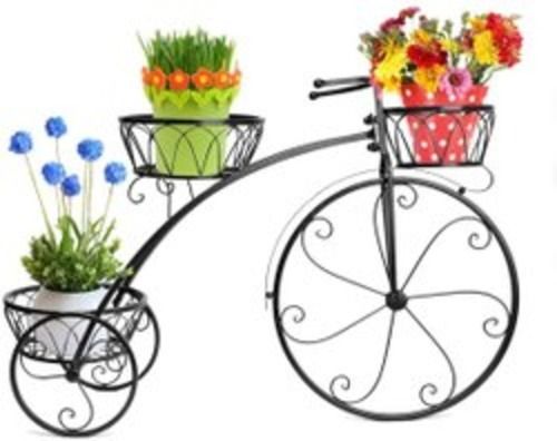 Beautifully Designed Light Weight Non Toxic Eco Friendly Bicycle Pot Stand With 3 Pots