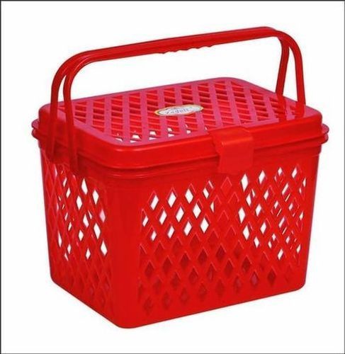 Red Best Quality Plastic Trendy Shopping Storage Basket