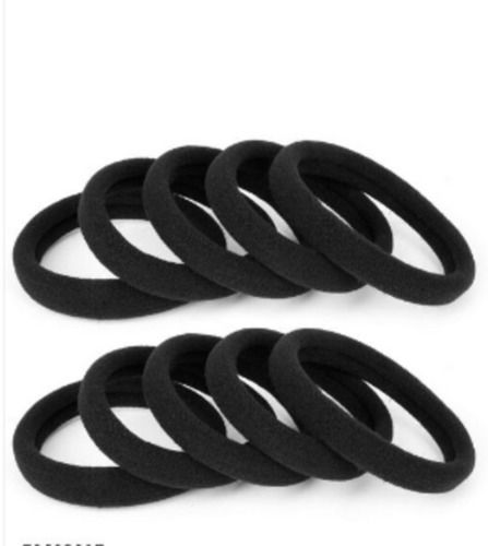 Black Color Cotton Kids Girl Rubber Band For Hair, Pack Of 10 Pieces Ash %: No