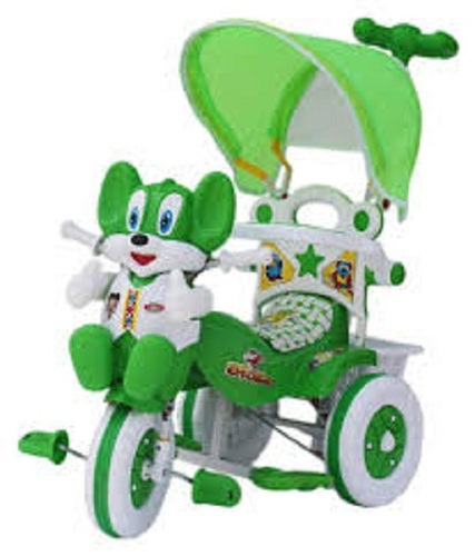 Plastic Improved Balance And Coordination With Safety Green And White Tricycle