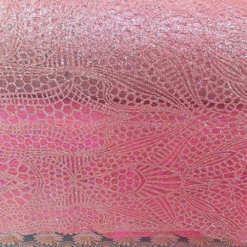 Light Weight Skin Friendly Breathable And Comfortable Designer Pink Net Fabric For Dress Size: Customize