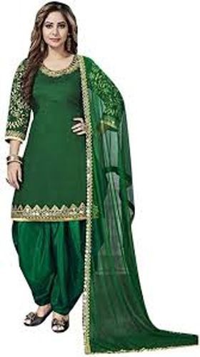 Washable Most Comfortable Fancy Stylish Daily Wear Printed Green Salwar Suit 