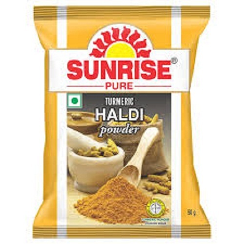 Yellow Natural And Fresh Sunrise Pure Turmeric Haldi Powder For Cooking With 100 Gm Packet 