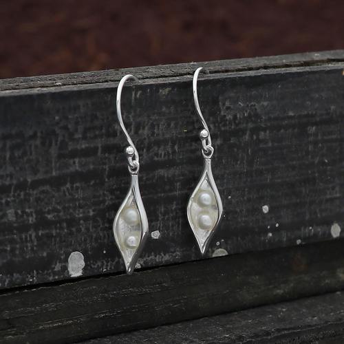 Pure 925 Sterling Silver Pearl In Shell Earring Gender: Women