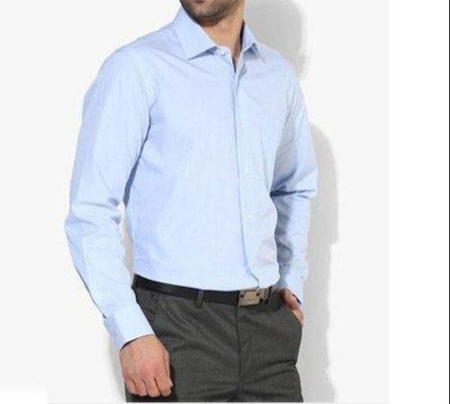 Cotton Washable Formal Wear Plain Mens Shirts With Full Sleeves