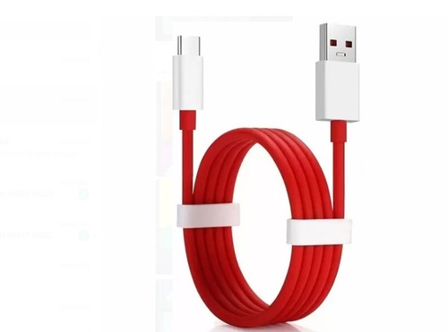 White And Red C Type Data Cable With 1.2 Meter Length Suitable For All C Type Mobile Conductor Material: Aluminum