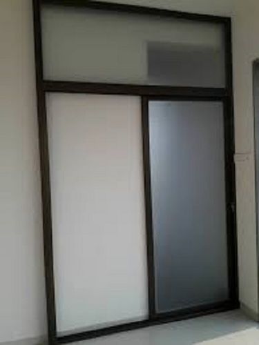 Brown Corrosion Resistant And High Glossy Finish Aluminium Sliding Door For Industrial Use