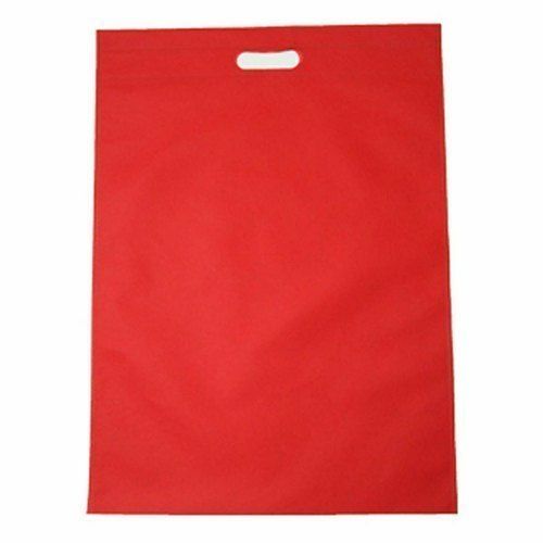 D Cut Handle Type Plain Red Non Woven Carry Bag For Shopping Bag Size: 16X20 Inch