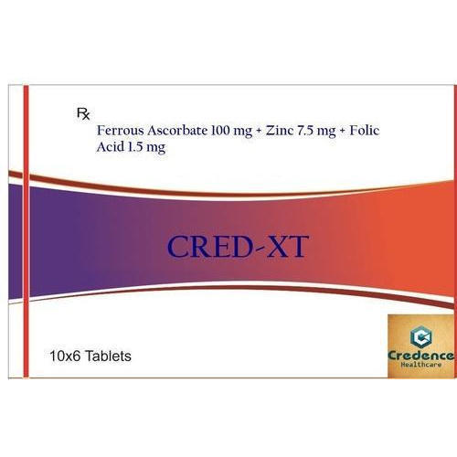 Ferrous Ascorbate + Zinc + Folic Acid Cred Xt Tablets 