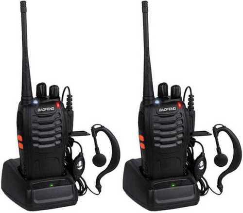 Handheld Walkie Talkie With Earpiece 2 Way Radio Long Range, Black Color