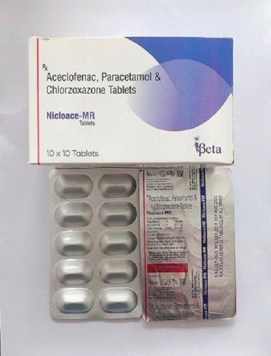 Nicloace Mr Aceclofenac Paracetamol And Chlorzoxazone Tablets Lead Time: 24 Hours