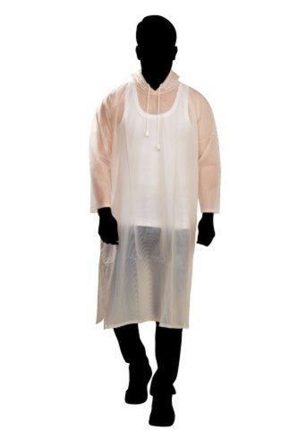 White Pvc Fabric Unisex Rain Suits Poncho With Full Sleeves And Size Xl, Easy To Carry