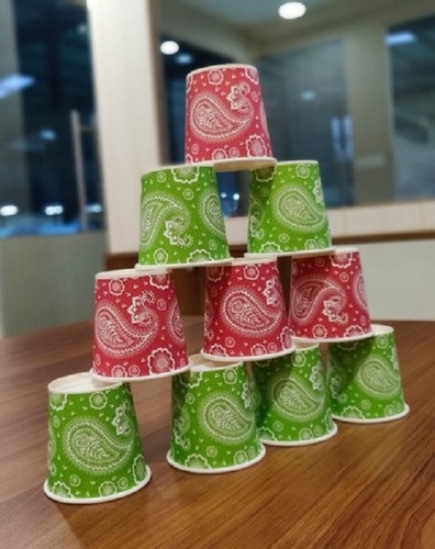 Multicolor Eco Friendly Disposable Red And Green Plain Paper Tea Cups For Domestic Use