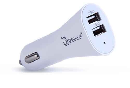 Single Port Fast Flash Charging LED Power Indicator Car Charger 27W - Input Voltage: 100-240V, Plastic Material | Dual-Port Capability, Wide Compatibility
