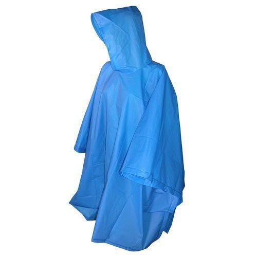 Pvc Sky Blue Color Plain Rain Poncho With Size Available S,L,Xl,Xxl, Easy To Carry 