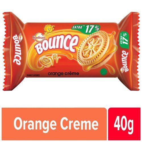 Sweet Tasty Sunfeast Bounce Orange Cream Biscuit  Packaging: Single Package