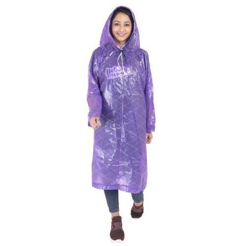 Transparent Color Unisex Silpaulin Poncho Rain Coat With Polyester Fabric