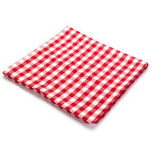 Printed 100 Percent Cotton Red And White Checkered Kitchen Napkin For Cleaning