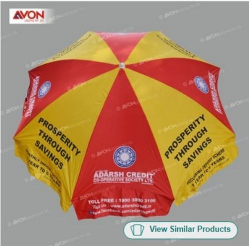 100 Percent Good Quality Yellow And Red Printed Promotional Garden Umbrella