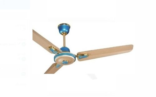 Cream And Blue Color Electricity Source Three Blades Ceiling Fan For Home Blade Diameter: 1.5 Inch (In)