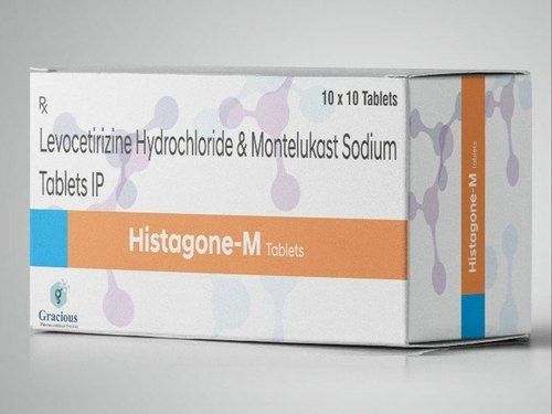 Levocetirizine Hydrochloride Montelukast Sodium Tablets Ip Histagone-M,10X10 Tablets  General Medicines