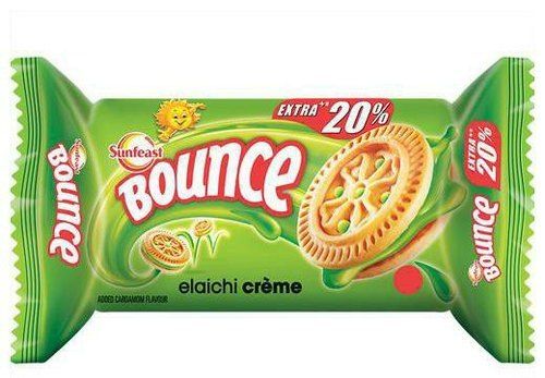 New Tasty Elaichi Sunfeast Bounce Cream Biscuit  Fat Content (%): 12 Grams (G)