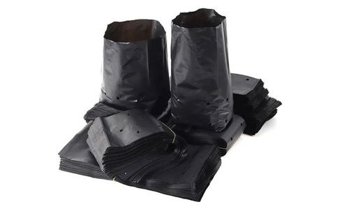 Plain Black UV Protected Poly Plastic Nursery Plant Bags