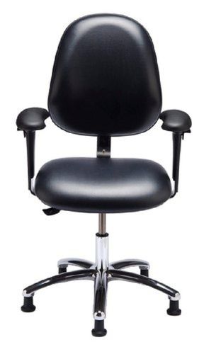 Strong Chrome Base High Back Chrome Plated Steel Black Length Office Chair 