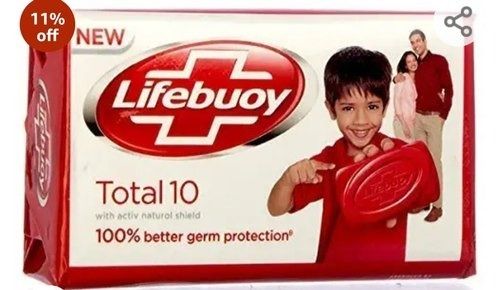 Red Total 10 Better Germ Protection And 100% Natural Lifebuoy Bath Soap 125 Gram Pack