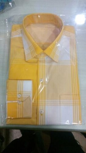 Yellow And White New Trendy And Fashionable Casual Cotton Shirt