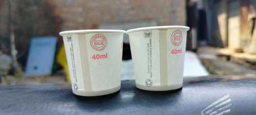 40Ml Light Weight Printed White Disposable Paper Tea Cup Pack Of 100 Pcs Size: 40