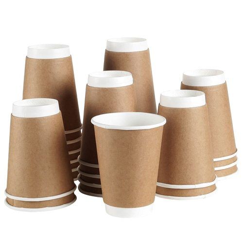 80ml Plain Brown Disposable Paper Cup For Event Pack Of 100 Pcs