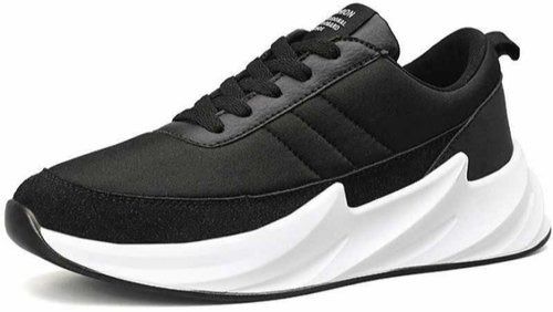 Anti-Skidding And Wear-Resistant Black Mens Stylish Mesh Lace Up Sport Shoes For Running  Insole Material: Rubber