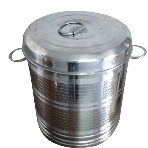 Corrosion Resistant And Double Side Handle Silver Steel Container