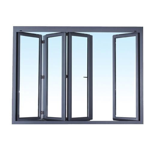 Grey Glass And Aluminum Material Rust Proof Rectangular Shape Swing Window , For Home