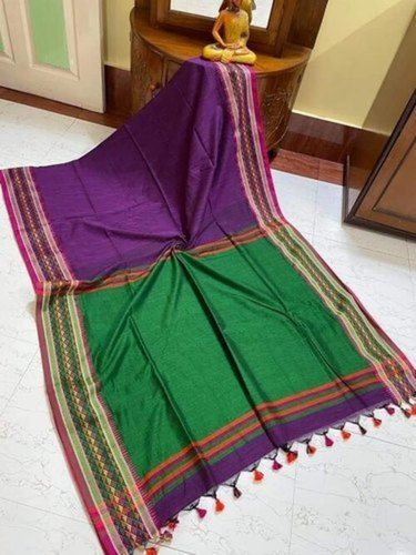 Green Printed Cotton Jamdani Silk Festive Wear Saree With Blouse Piece