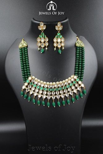 Anniversary Light Weight And Attractive Women Kundan Necklace Set For Party Wear