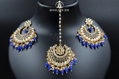 Light Weight And Attractive Women Maang Tikka Earrings Set For Festive Wear Size: Various Sizes Are Available